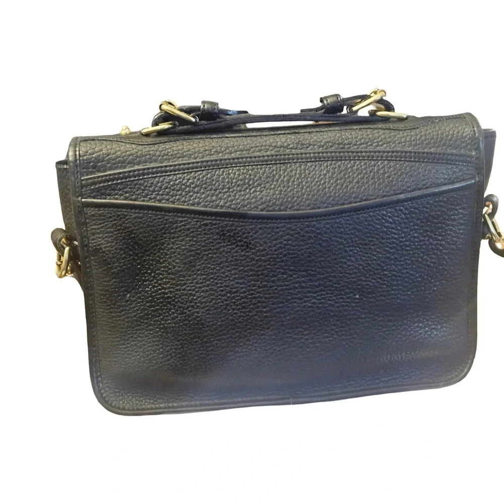 Dooney & Bourke All Weather Leather Vintage Satchel Crossbody Bag Black Pebbled